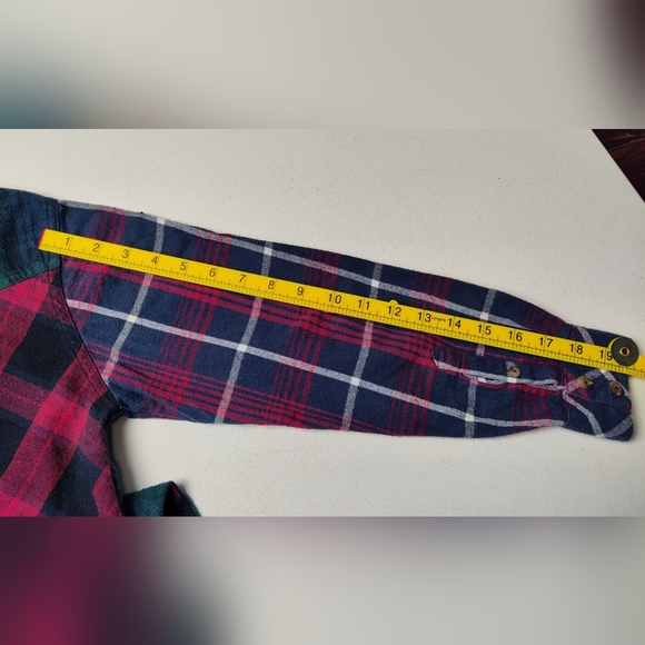 Superdry‎ Bailee Mixed Check Shirt US Size 6 100% Cotton Plaid Flannel Button up - Picture 12 of 13